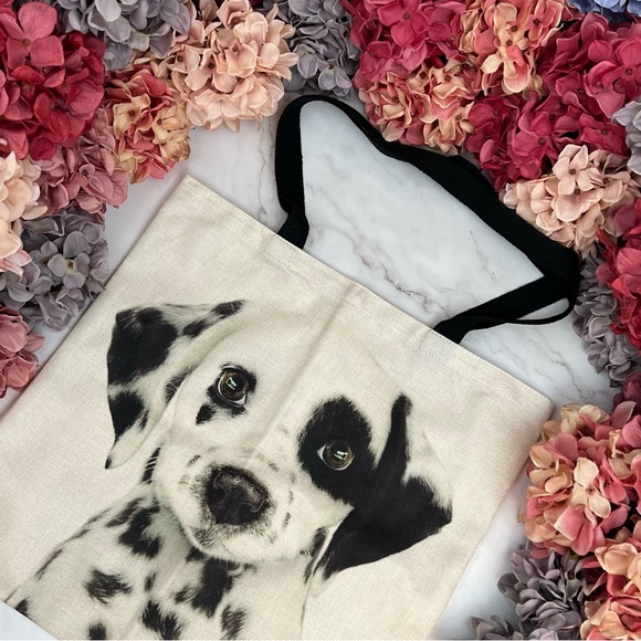 Eco-Friendly Beautiful Dalmatian Puppy Dog Folding Tote Bag - Picture 4 of 14